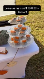 Come see me! I’m all set up and ready to see everyone! I’ll be at the Clemson Farmer’s Market until 6:30!