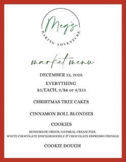 Did someone say CHRISTMAS TREE CAKES?! Come see me tomorrow for the featured item on the menu! A delicious vanilla cake dipped in white chocolate! A treat you won’t regret! I’ll be there from 10-2!